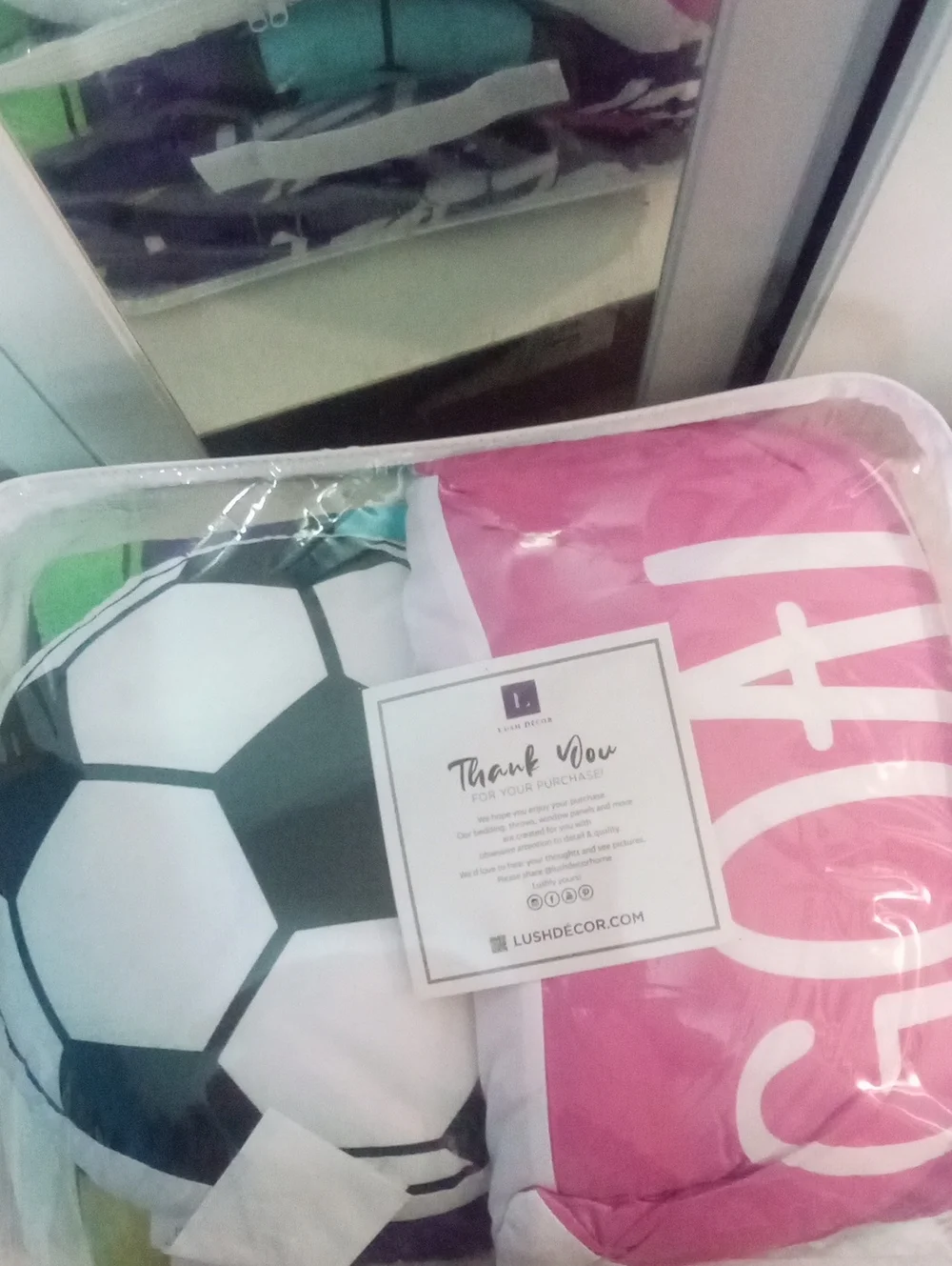 Reversible Purple Soccer Quilt - Girls' 5-Piece Set Full Queen By Lush Decor NWT
